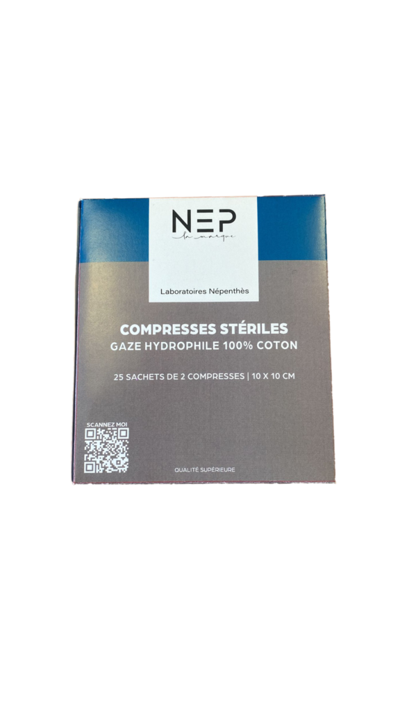 Compresses stériles tissées 10 x 10 cm Bte de 25 NEP la Marque